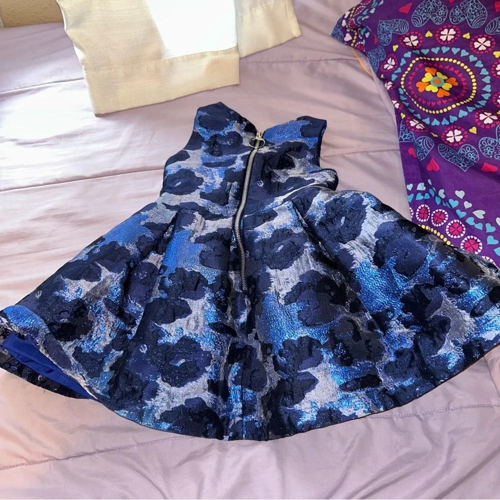 Zoe Ltd. girls' dress with a metallic floral